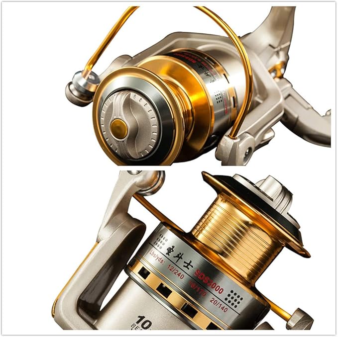 Diwa Spinning Fishing Reels for Saltwater Freshwater 1000 2000 3000 4000 5000 6000 Series Fishing Spool Left/Right Interchangeable Trout Carp Spinning Reel Light and Smooth