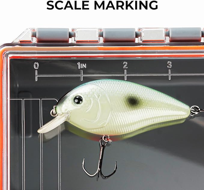 KastKing HyperSeal Waterproof Tackle Box, 3700 Deep Tackle Trays, Fishing Tackle Box Organizer With Exterior Stickers, Fishing Gear & Fishing Accessories Storage, 2 Packs No Compartment