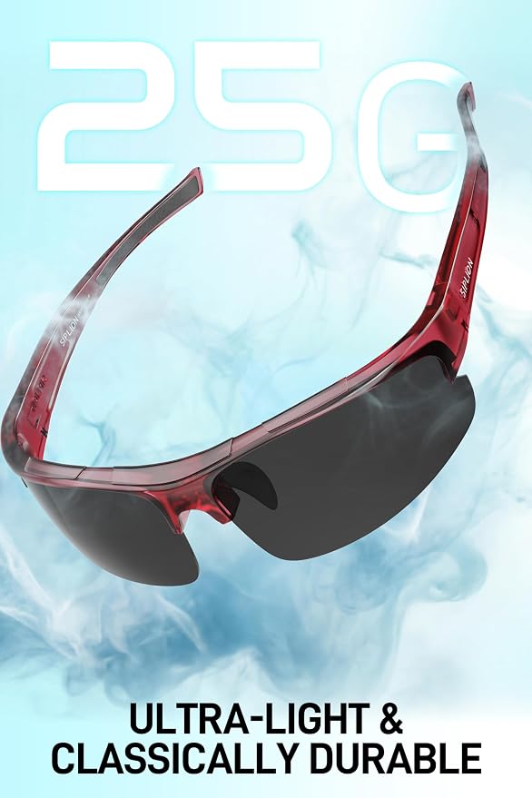SIPLION Polarized Sunglasses Men Sports: UV400 Protection Anti-Slip Wrap-Around TR90 Frame for Driving Fishing Golf Running