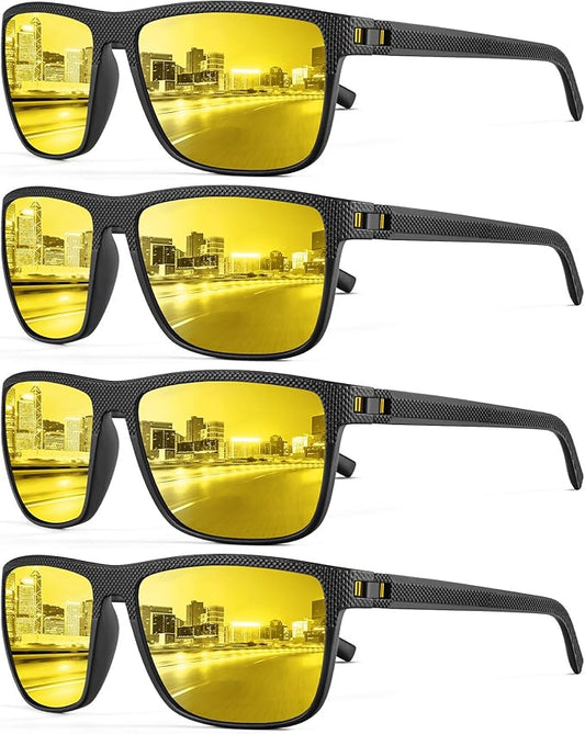 NSSIW Mens-Sunglasses Polarized Sunglasses Men : Classic Sun Glasses with UV Protection for Driving Fishing Golf 4 Packs