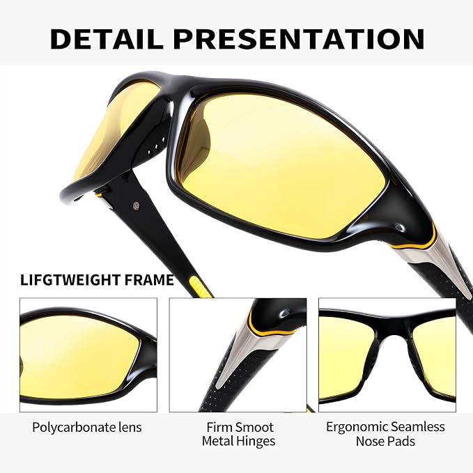 Polarized Sports Sunglasses For Men Women Unbreakable Frame Cycling Driving Fishing UV400 Protection