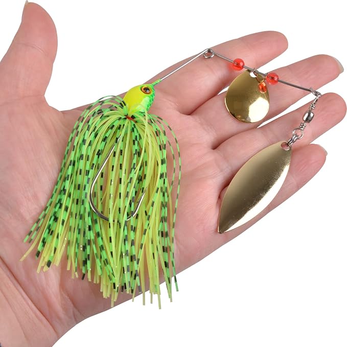 Fishing Lures Spinnerbait, Bass Fishing Lure Spinner Baits Kit Hard Metal Multicolor Buzzbait Spinnerbait Jigs for Bass Pike Trout Salmon