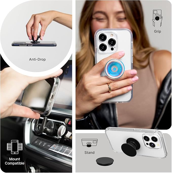 PopSockets Adhesive Phone Grip, Holder, Phone Stand, Black - Black