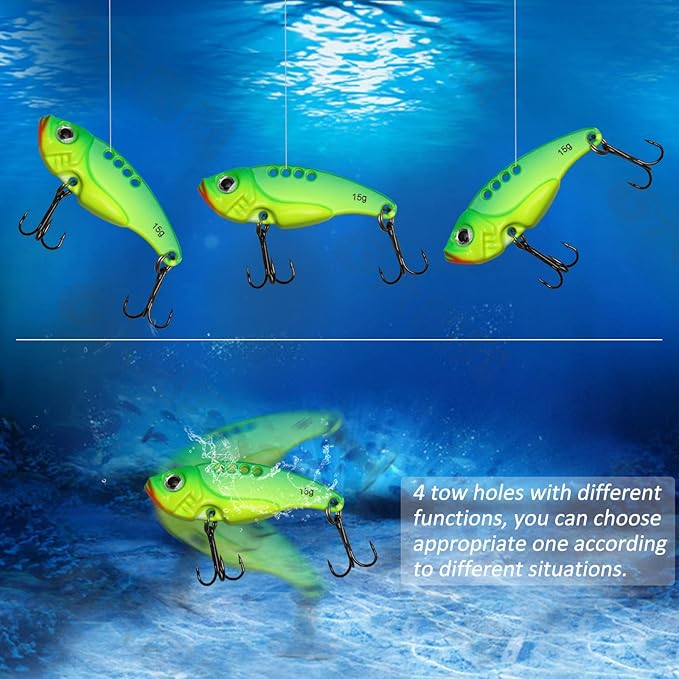 Dovesun 15/20pcs Fishing Spoon Lures Fishing Bait Trout Bass Fishing Lure for Bass, Crappie, Trout Walleye 1/5oz 1/4oz 3/8oz 1/2oz