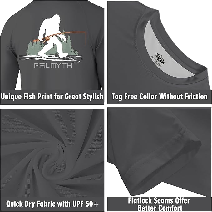 Palmyth Fishing Shirts for Men Long Sleeve UPF 50+ T Shirt Sun Protection Tee