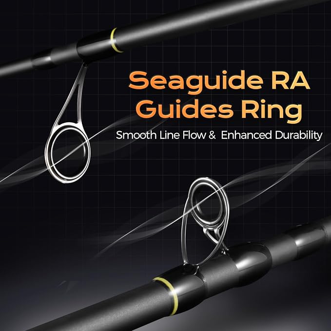 HANDING M1 Travel Fishing Rod, 5/6-Piece Portable Spinning Rod & Baitcaster Rod Medium/Medium Heavy Travel Rod for Largemouth Smallmouth Walleye Pickerel Pike Redfish Striped Bass