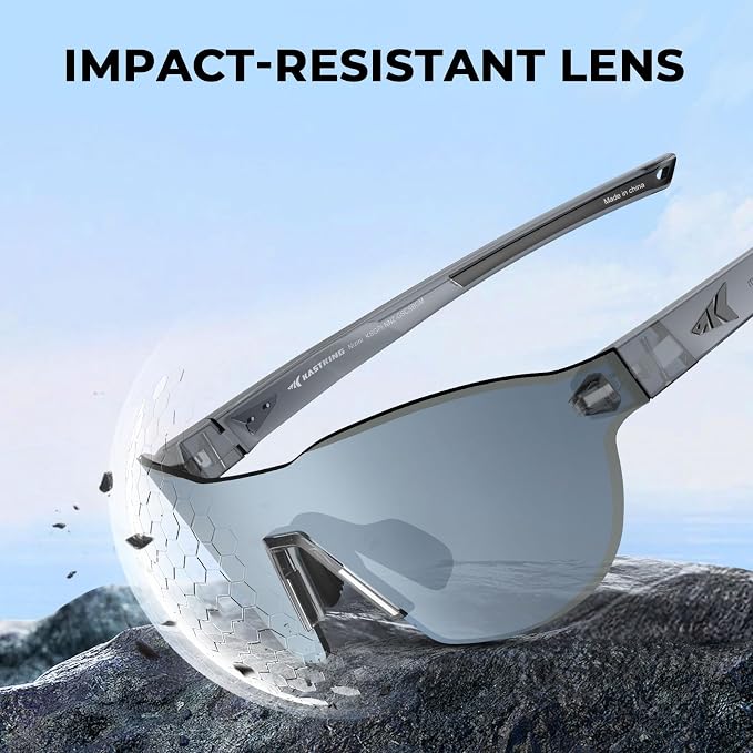 KastKing Nizini Polarized Sports Fishing Sunglasses, With PuriVex Protective Lens Coating, Rimless Wrap Design, Men Women