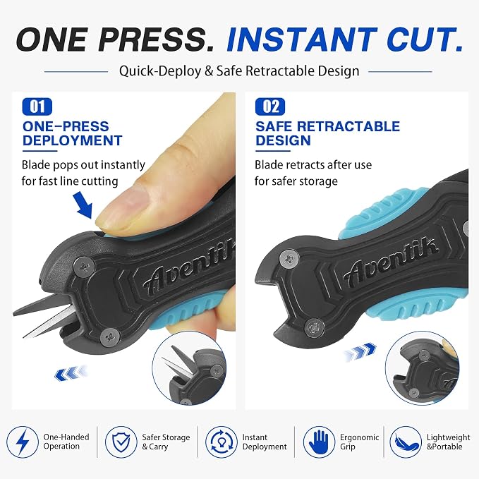 EUPHENG Retractable Fishing Line Cutters with Carabiner, Stainless Steel Titanium-Coated Blades, Fishing Line Scissors for Braided Line, Monofilament Line, Fluorocarbon Line
