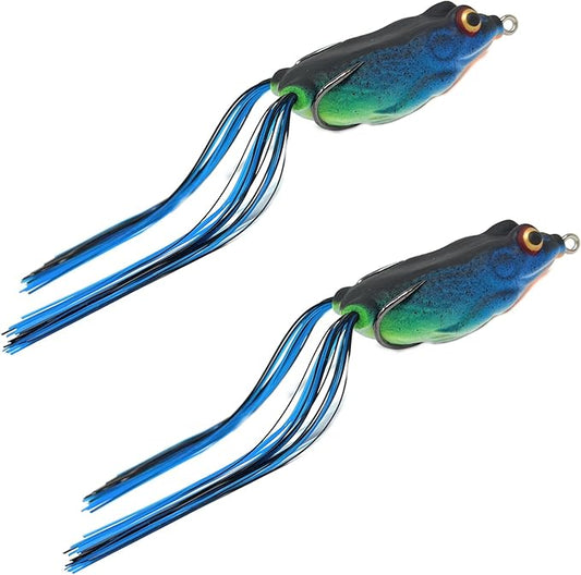 Reaction Tackle Hollow Body Frogs for Bass Fishing - Ultra Realistic Weedless Top Water Frog Lure for Bass, Snakehead, Pike and More - Floating Topwater Fishing Lures - 2 Pack