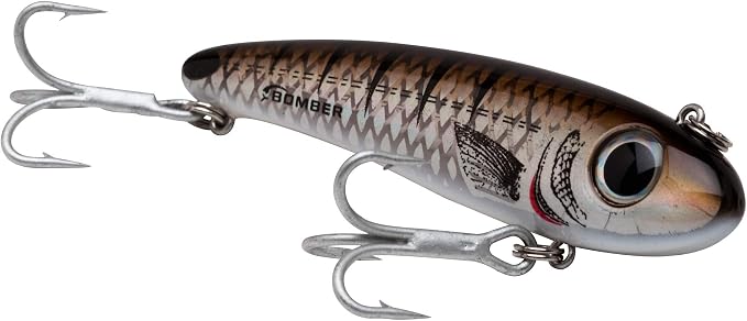 Bomber Lures Mullet Slow-Sinking Twitch / Walking Saltwater Fishing Lure - Excellent for Speckled Trout, Redfish, Stripers and More, 3 1/2 Inch, 5/8 Ounce