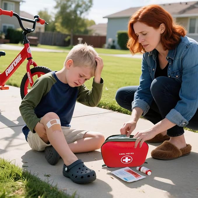 First Aid Kit 196 Piece Waterproof Medical Kit Hard Shell Portable, Red | Waterproof Hard Shell Portable Emergency Kits for Home, Camping, Cars, Hiking, Travel, Outdoor, Adventure