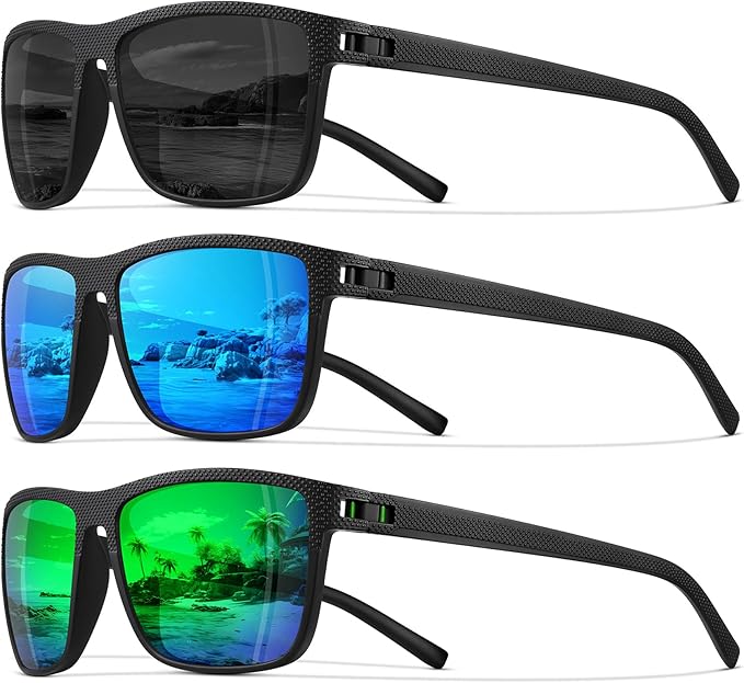 STORYCOAST Polarized Sunglasses for Men Women Classic Square Sports Fishing Running Golf Sun Glasses UV Protection