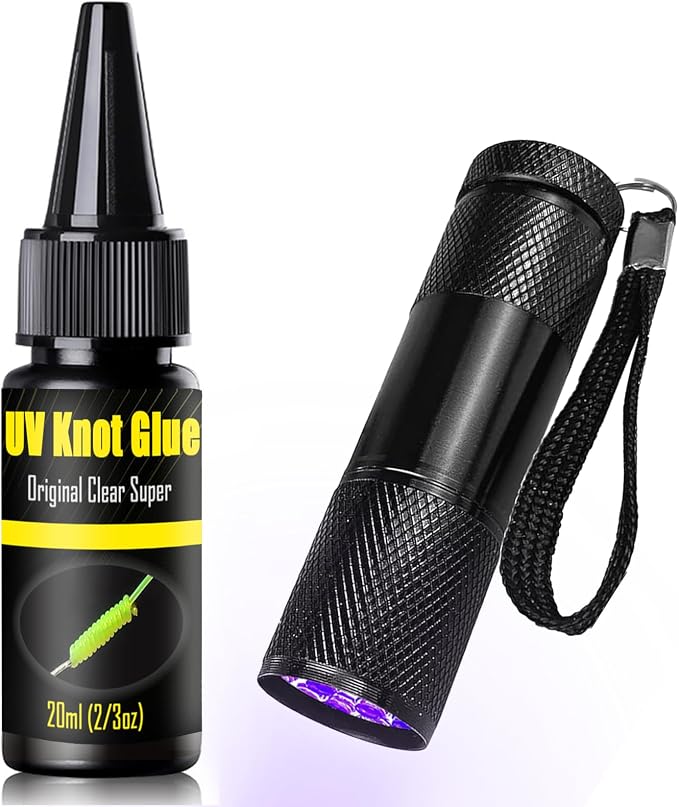Eupheng UV Knot Glue for Fishing Knots and Fly Repairs, Ideal for Braid to Leader Knot Strengthening Smooth, Flexible Finish