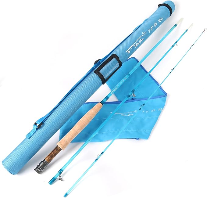 M MAXIMUMCATCH Maxcatch Fiberglass Fly Fishing Rod: 3wt/ 5wt/ 6wt/8wt in Blue,Orange, Purple or Transparent