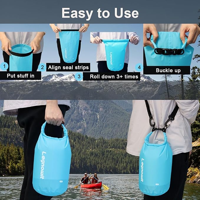 Dry Bag, 3 Pack/5 Pack Waterproof Lightweight Small & Large Dry Sacks for Outdoor Camping, Backpacking, Kayaking, Boating, Travel and More
