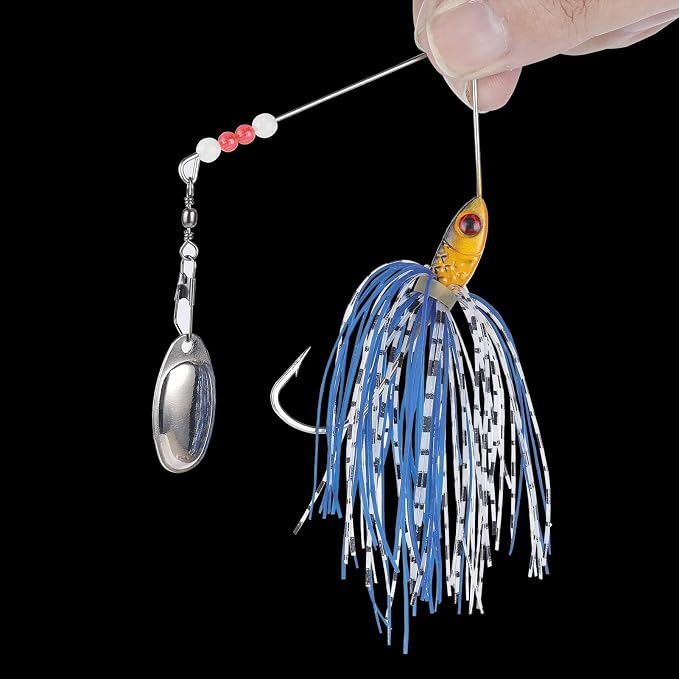 Spinner Baits 6 Pcs Spinner Baits for Bass Fishing Trout Salmon Hard Metal Spinnerbaits