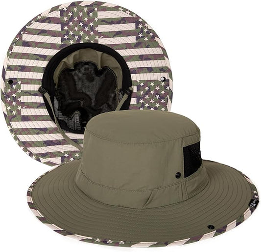 TOP-EX UVCoolix™ Bucket Hat for Men, Cooling Sun Hat Women, UPF 50 Wide Brim Boonie Hats Underbrim Prints, Breathable, M-XXL