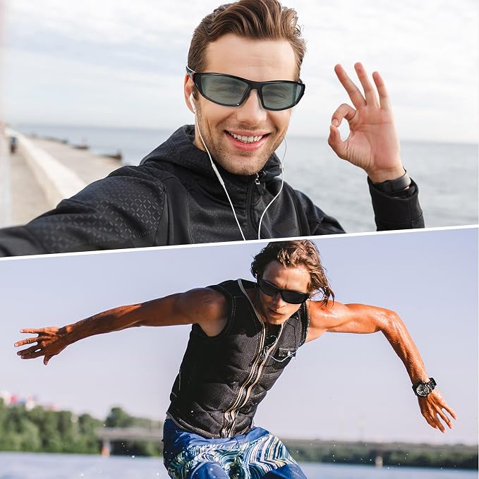TOODOO 4 Pairs Men Polarized Sunglasses with UV Protection Driving Glasses Sports for Sport Outdoor Activities