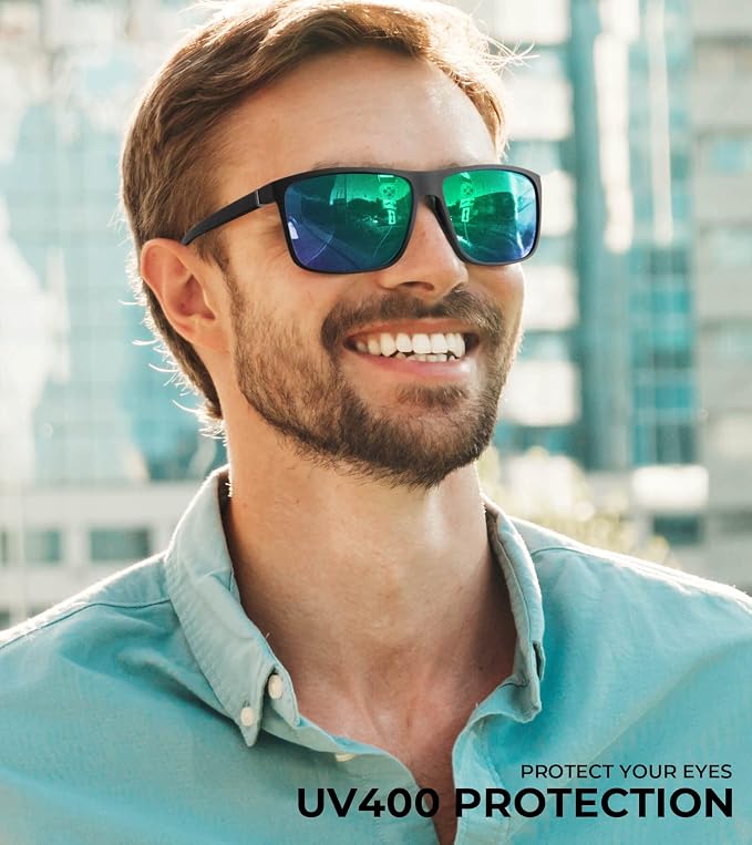 KALIYADI Polarized Mens Sun-Glasses Sunglasses-Men : Classic Sunglasses with UV Protection for Fishing Driving Golf
