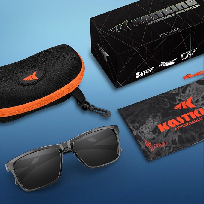 KastKing FlatRock Polarized Sport Sunglasses for Men and Women, Ideal for Driving Fishing Cycling Running, UV Protection