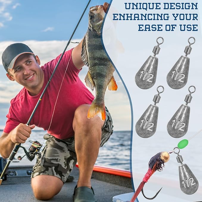 Landhoow Bell Sinkers Weights Casting Swivel Bell Sinkers Fishing Weights Rig for Ocean Saltwater Freshwater Surf Bass Fishing Casting Gear Tackle