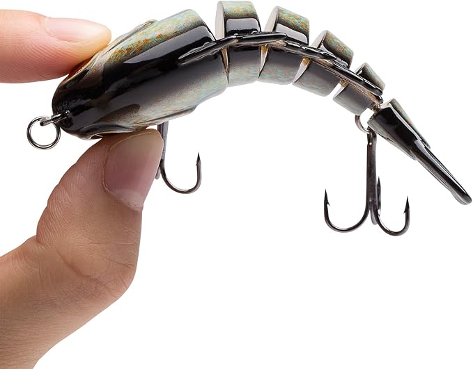 BASSDASH SwimPanfish Multi Jointed Panfish Bluegill Swimbaits Hard Topwater Bass Lures Fishing Lure Crank Saltwater 3.5in/0.85oz