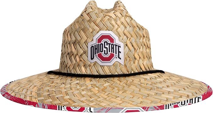 FOCO Men's NCAA College Team Logo Floral Straw Sun Hat