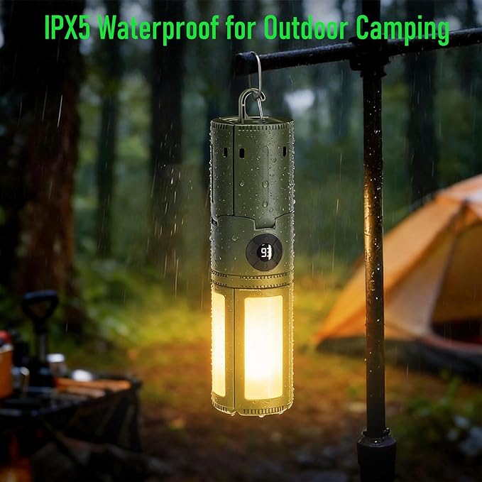 UBeesize Telescopic Camping Lights with Stand, 14000mAh Rechargeable Camping Lantern with Display, Tripod Light with Hook, IPX5 Waterproof Portable Tent Light for Camping, Fishing, Power Outages