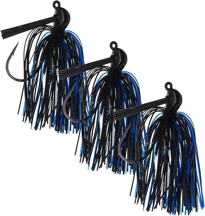 Reaction Tackle Flipping Jigs for Bass Fishing – Weedless Design Fishing Jig Head Fishing Lures - Bass, Pike, Walleye, Muskie and More (3-Pack)