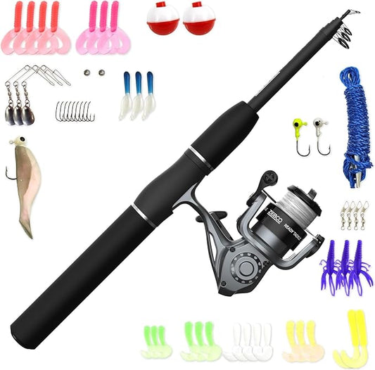 Zebco Ready Tackle Spinning Reel and Fishing Rod Combo, Includes Tackle Kit