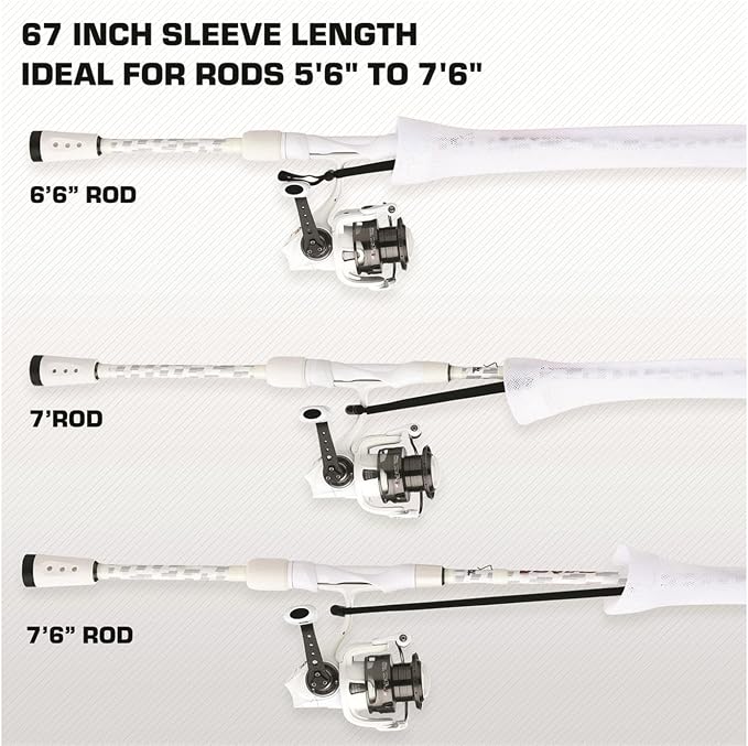 Abu Garcia® Premium Fishing Rod Sleeve, 67 in., Lightweight and Extremely Durable Woven Nylon PET Fishing Rod Cover, Reinforced Tip, Easy-Close Drawstring