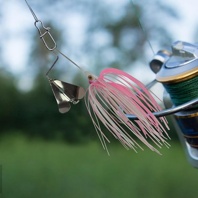 5 Pcs Bass Spinner Baits Buzz Bait Hard Metal Fishing Jigs for Bass Trout Pike Salmon 3.46in/0.31oz