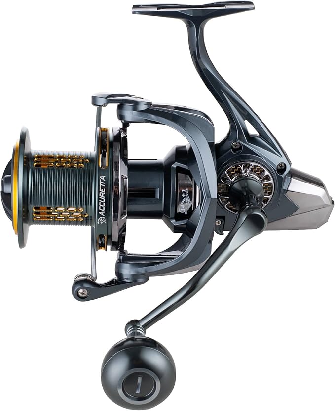 Fishing Spinning Reel, 10000/12000 Saltwater Spinning Reel, 45LBS Max Drag, CNC Aluminum Screw-in Handle & Spool, Oscillating Guide Rod System, Surf Fishing Reel for Beach & Boat Fishing
