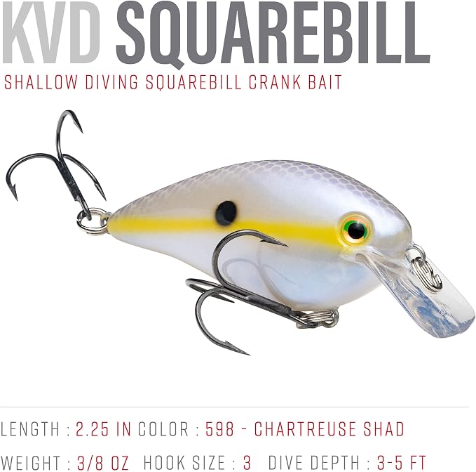 Strike King KVD 1.5 Hard Knock Fishing Lure, 3/8 oz, 3D Lifelike Eyes