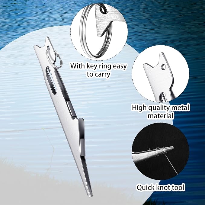 Gisafai 6 Pcs Fishing Line Knot Tyer Tying Tool Quick Tie Nail Knot Tying Tool Fly Fishing Angler Accessories Fly Equipment for Hooks Lures Lines Men