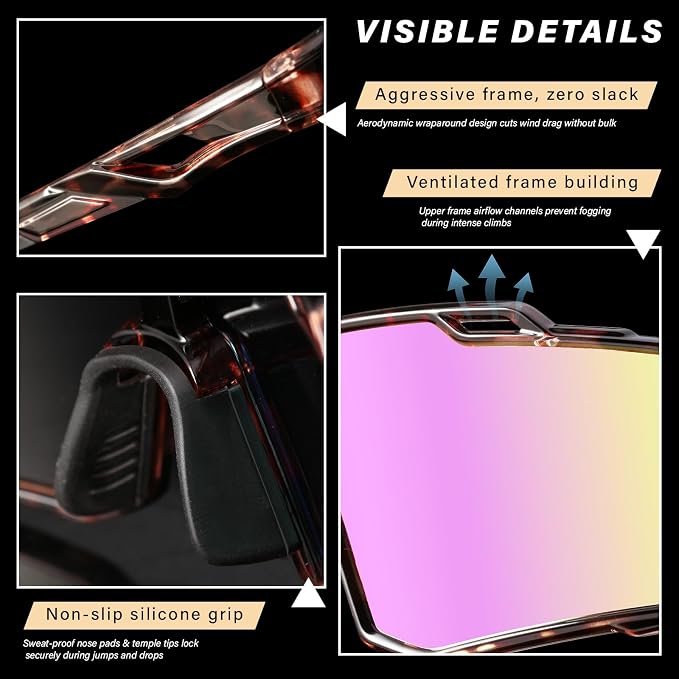 Polarized Sport Sunglasses Men Cycling Driving Fishing UV Protection Sun Glasses Lightweight Big Frame Mountain Bike Goggles