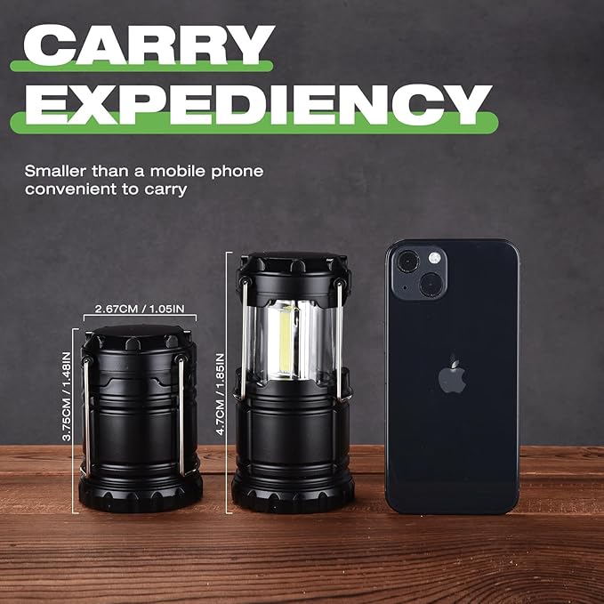 KPKJOO Lantern Collapsible Camping Light, Battery Operated Lanterns LED Super Bright for Power Outages Indoor Emergency Outdoor Camping Hiking Kit (4, LED)