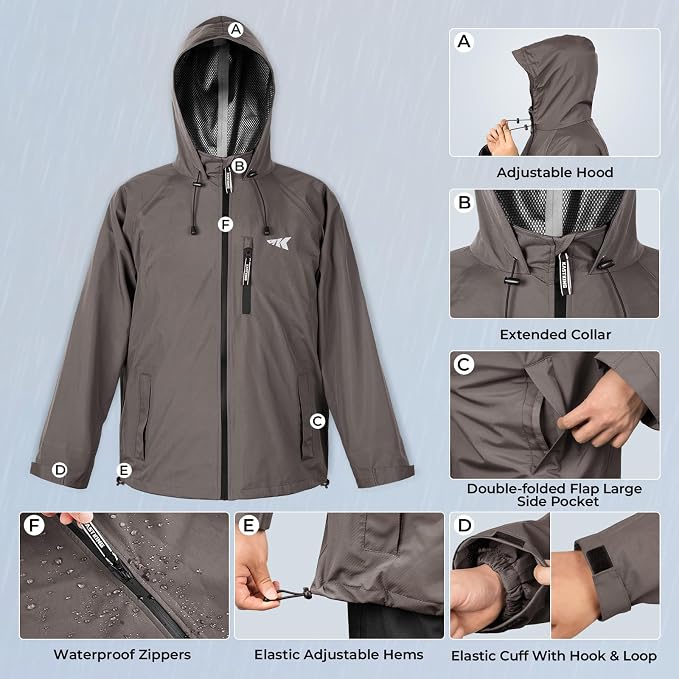 KastKing HydroSense Essential Waterproof Rain Suit for Men and Women, Lightweight, Durable Outdoor Gear for Fishing, Hiking