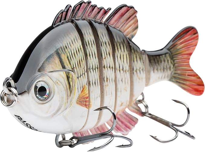 BASSDASH SwimPanfish Multi Jointed Panfish Bluegill Swimbaits Hard Topwater Bass Lures Fishing Lure Crank Saltwater 3.5in/0.85oz