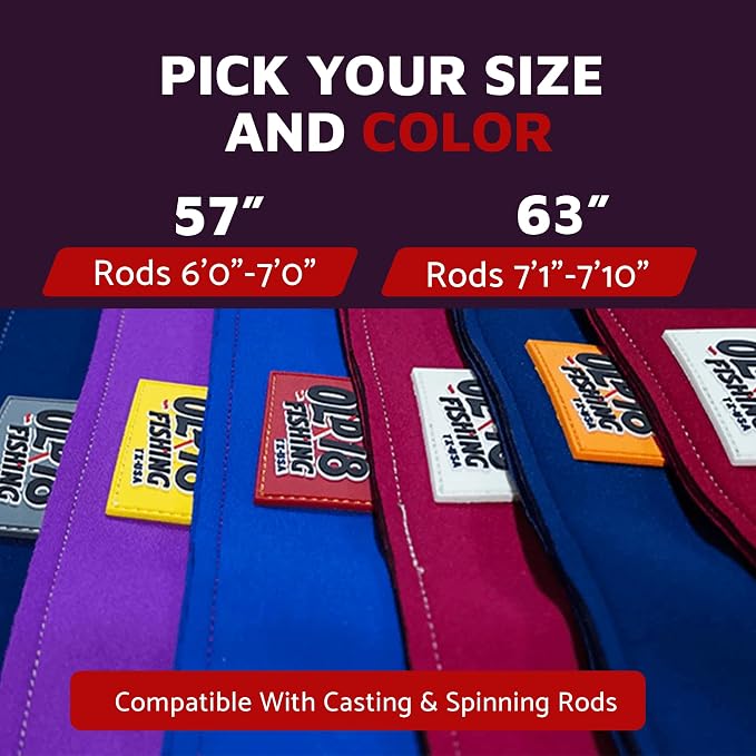 OLD18 Neoprene Fishing Rod Sleeve - Protective Rod Sock for Fishing Poles 6'-8' - Hook-Resistant Fishing Rod Case for Storage & Transport - Helps Keep Rods Afloat