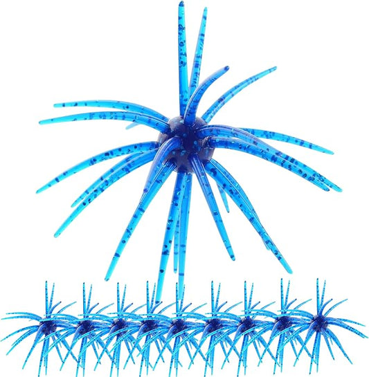 Creature Bait for Bass Fishing – Soft Plastic Fishing Lures, Fuzzy Dice & Sea Urchin Style Finesse Bait for Freshwater, Trout & Crappie with Tackle Box