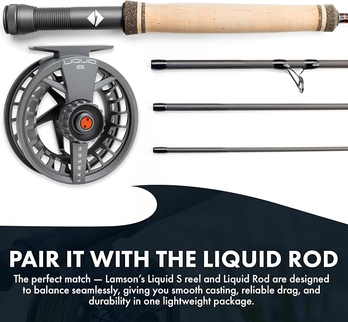 LAMSON | Liquid S-Series Fly Fishing Reel 3 Pack | All-Water | 1 Reel & 2 Bonus Spools + Carrying Case | Large Arbor, Powerful Sealed Drag, Pressure Cast Aluminum