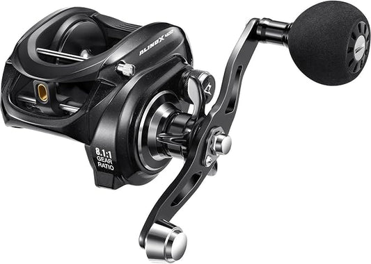 Piscifun Alinox 400 Baitcaster Fishing Reel, 38Lbs Max Drag Aluminum Alloy Frame Baitcasting Reel, Available in 6.6:1/8.1:1 Gear Ratio, Freshwater and Saltwater Low Profile Casting Reel for Musky