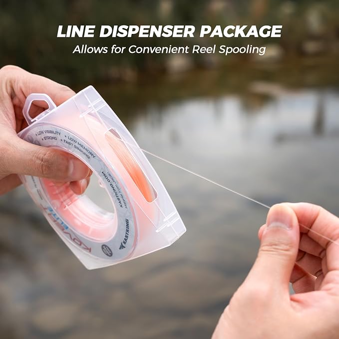 KastKing Kovert 100% Fluorocarbon Fishing Line - Clear Fishing Leader, High Sensitivity, Strong Knot Strength, Shock & Abrasion Resistant, Extreme Clarity, Ultra-Low Visibility, Fast Sinking