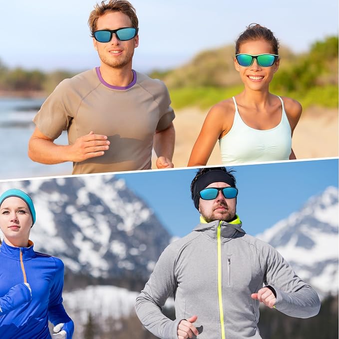 TOODOO 4 Pairs Men Polarized Sunglasses with UV Protection Driving Glasses Sports for Sport Outdoor Activities
