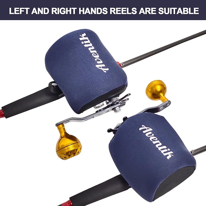 Aventik Neoprene Conventional Reel Cover Round Reel Gloves Trolling Reels Storage Reel Pouch Fits 800 1000 2000 3000 4000 5000 6000 Series Fishing Reels