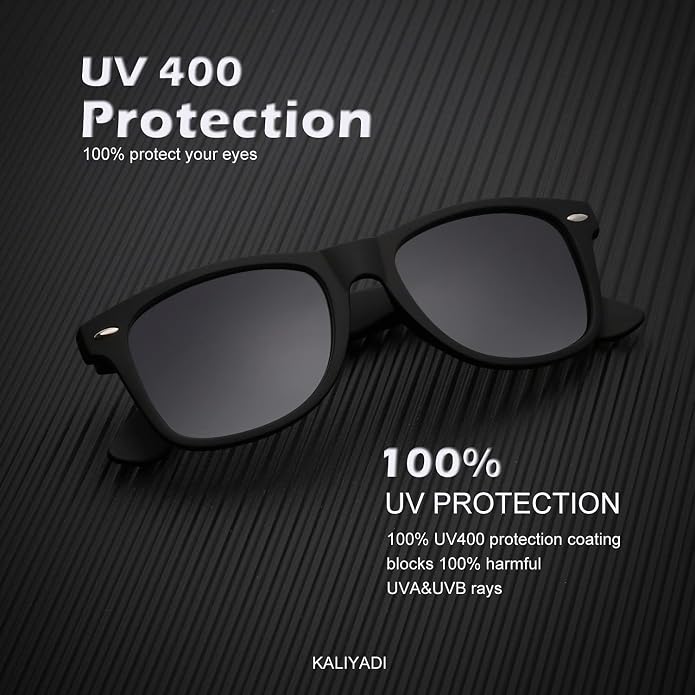 KALIYADI Polarized Sunglasses for Men and Women Matte Finish Sun glasses Color Mirror Lens UV Blocking (3 Pack)
