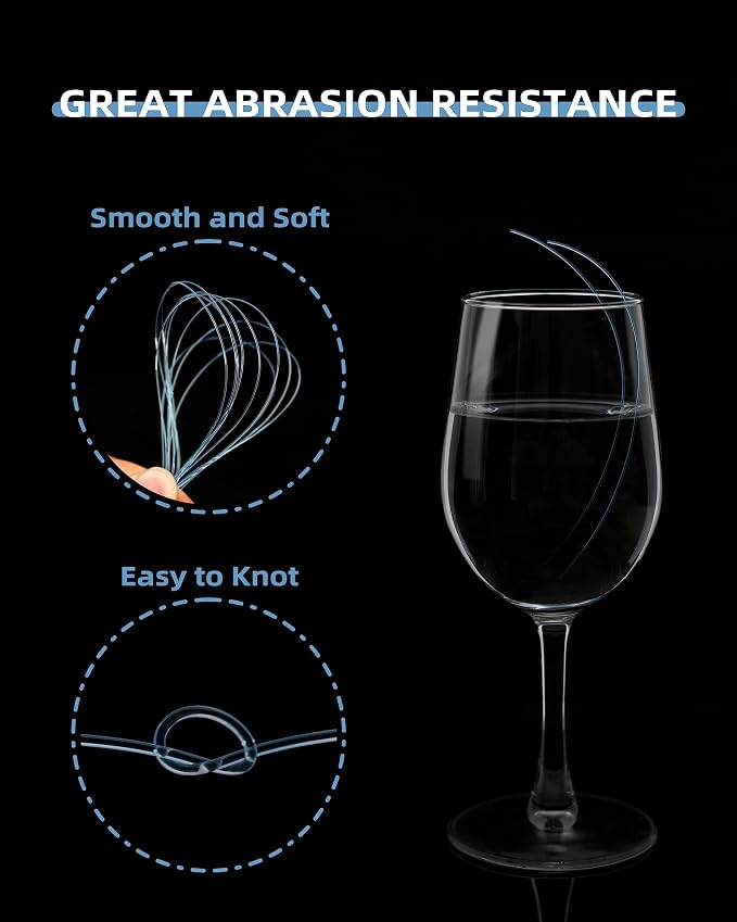 BLUEWING Monofilament Fishing Line Clear Mono Fish Wire Thin Diameter String 6-400 lbs, 50-3000 Yards