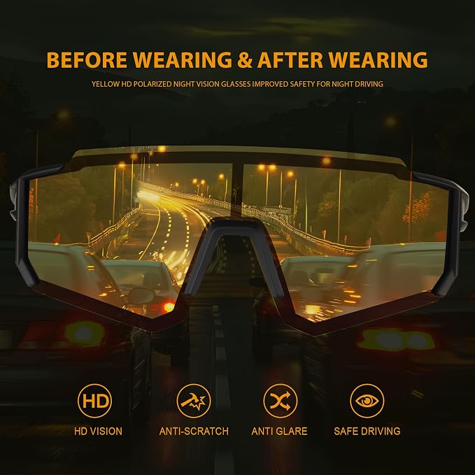 Polarized Sports Sunglasses for Men and Women,Fishing Cycling Mountain Bike Baseball Sunglasses with UV Protection