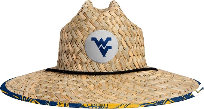 FOCO Men's NCAA College Team Logo Floral Straw Sun Hat